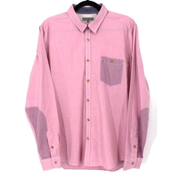 Ted Baker Other - Ted Baker Contrast Pink/Purple Button Up Cotton Oxford Collared Dress Shirt 5 XL